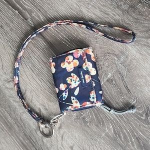 Vera Bradley Navy Floral Wristlet Card Case